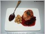 Tournedos de saumon aux herbes, confit de griottines