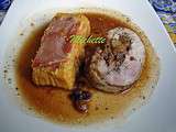 Ballotine de faisane désossée, terrine de potiron, patate douce, jus avec la carcasse