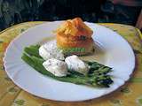 Croustillants de poulet, asperges et crème de ciboulette