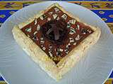 Gâteau biscuit cuillère fait maison, mousses au génépi et chocolat noir