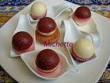 Mini bouchée panna cotta figue, panna cotta amande, palet breton, macaron