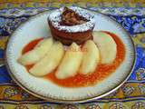 Mini clafoutis aux épices de spéculoos, pêche, coulis d'abricot