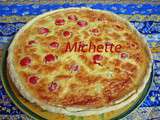 Tarte au courgettes, tomates cerise, moutarde et boursin