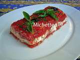 Terrine de tomates du jardin au chèvre frais et sa vinaigrette