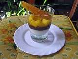 Verrine  coco, tuile au citron vert et sauce au chocolat rhum blanc orange