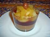 Verrine express à la crème de marron, compote poire-pomme, sauce au chocolat