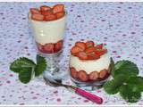 Crème Chocolat Blanc  Façon Bavaroise  sur Aspic de Fraises