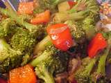 Brocoli et poivron rouge au vinaigre balsamique