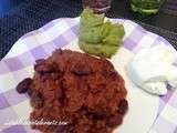 Chili con carne maison avec son guacamole, sans gluten, sans lait