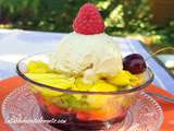 Panier de fruits a la glace banane sans gluten, sans lait, sans sucre, sans oeufs