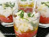 Verrines de tomates et mozzarella di buffala, faible en lactose ou sans lactose