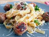 Carbonara de boulettes de saucisse façon Jamie Oliver