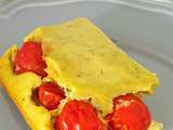 Clafoutis tomates cerises, ricotta et pesto