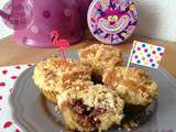 Muffins façon crumble fourrés confiture ou nutella