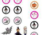 Visuels pour cake toppers et marque place a imprimer pour Halloween