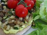 Pizza poêlée aux légumes et ricotta