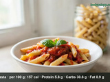 Pâte calories : combien de grammes et de kcal dans votre assiette