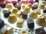 Chocolats fourrés Tagadas, ganache chocolat fruits-tropicaux et dattes