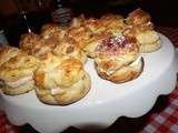 Mini choux à la crème de marrons, banoffie et chantilly-chocolat