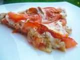 Tarte fine tomates, basilic et fromages