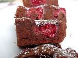 Brownies aux framboises (sans gluten et sans lactose)