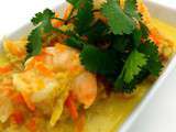 Curry de crevettes au chou vert