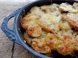 Gratin de patate douce et pommes de terre aux champignons des bois