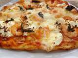 Pizza aux grosses crevettes