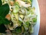 Salade de courgette crue, pomme et menthe