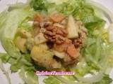 Salade de pommes, truites et crevettes