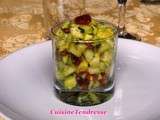 Verrines poire avocat chorizo