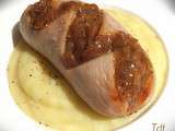 Boudin blanc,shutney d'oignons et moutarde au miel ,purée fine panais/ pomme de terre