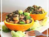 Salade de lentilles, avocat, orange & crevettes