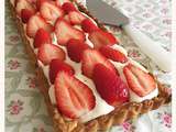 Tarte aux fraises et crème de confiture de lait