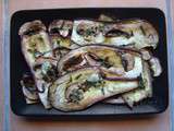 Aubergines et champignons marinés