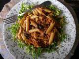 Plat un petit peu nawak: penne, haché et champignons