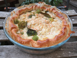 Quiche printanière chou fleur, brocoli et mozzarella