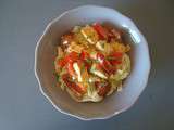 Tagliatelle au tofu et légumes dorés