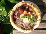 Tarte fraise, banane, chocolat blanc et chocolat noir (c'est tout!)