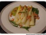 Asperges aux crevettes et creme verte