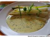 Asperges tiedes sabayon aux herbes du jardin