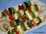 Brochettes de lieu et legumes