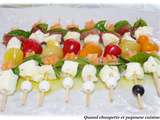 Brochettes de tendresse au melon et jambon cru