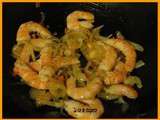 Crevettes au curry vert