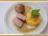 Medaillons de porc au banyuls et puree de potiron