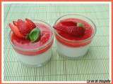 Panna cotta au gingembre, gelee de fraises