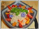 Salade d'orge aux crevettes et tomates cerises