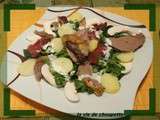 Salade de mache morceaux de perdreaux et gesiers de canard