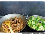 Saute d'echine croustillante au brocoli et aux amandes