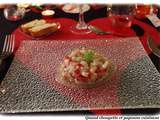 Tartare de saint-jacques aux graines de grenade et huile vanillee